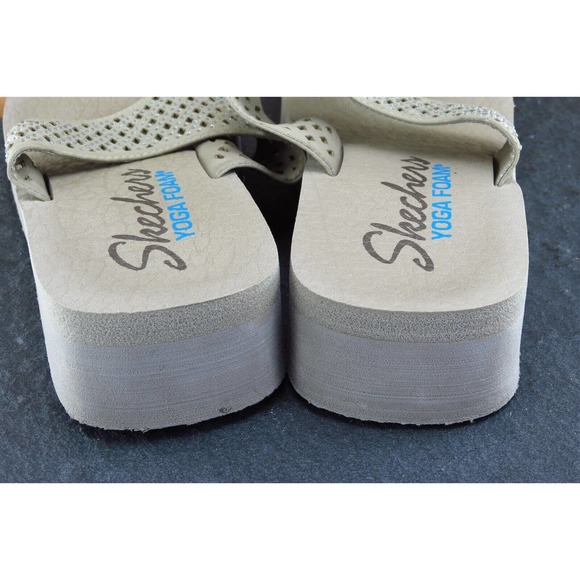 SKECHERS Sz 7 M Brown Flip Flop Synthetic Women Sandals - Picture 5 of 7